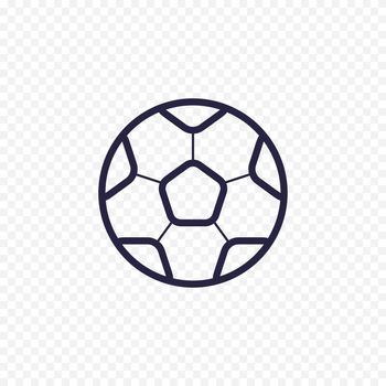 Soccer ball simple line icon. Football game thin linear signs. Outline sport championship concept for websites, infographic, mobile app.