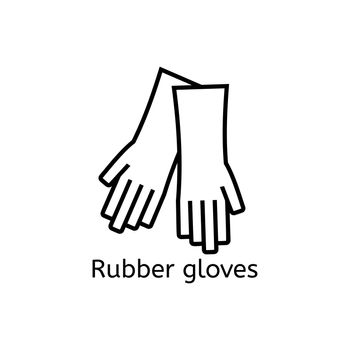 Rubber gloves simple line icon. Protective medical latex glovev thin linear signs. Concept for websites, infographic, mobile app