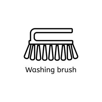 Cleaning brush simple line icon. Washing brush thin linear signs. Toilet cleaning simple concept for websites, infographic, mobile app.