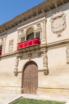 Old justice house and jail facade detail, now City Hall, Baeza, Spain