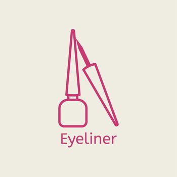  cosmetic eyeliner line icon. Eye liner thin linear signs for makeup and visage. Cosmetic for underlining the eyes.