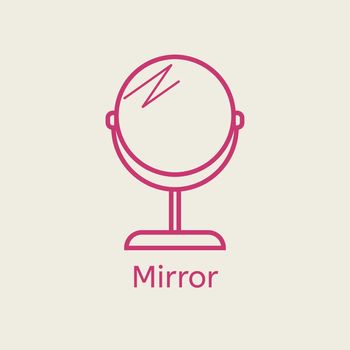 Makeup mirror line icon. Cosmetic accessory mirror thin linear signs for makeup and visage.