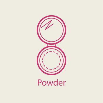 Open open compact powder thin line icon. Simple make up powder mirror icon illustration isolated outline.