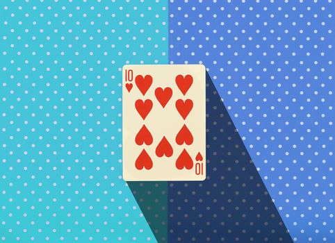 Playing cards with colorful topped background