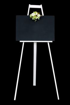 Antique menu board. isolated on black background
