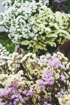 Bouquet of colorful flowers, Gypsophila