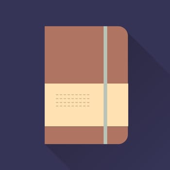  illustration of note book icon with long shadow