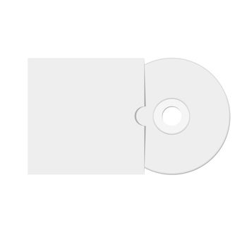  illustration of Dvd or cd video disc. Outline in white background.