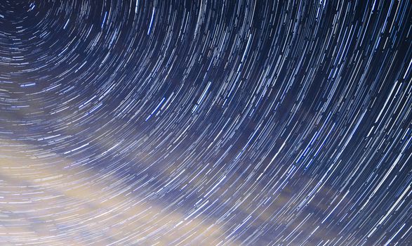 Star trails in Burton Dassett, Coventry, UK