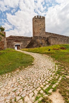 Belgrade fortress and Kalemegdan park with dramatic clouds 