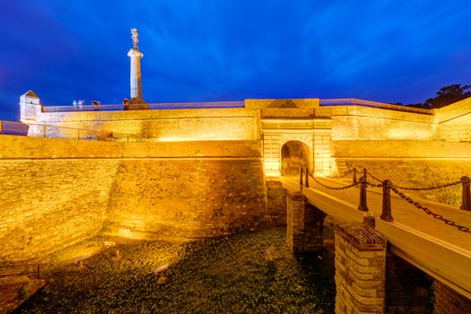 Belgrade fortress at night, Belgrade Serbia