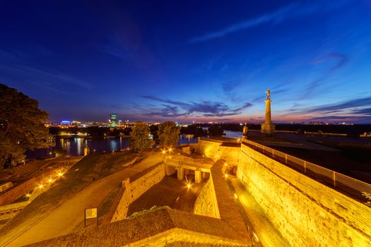 Belgrade fortress at night, Belgrade Serbia