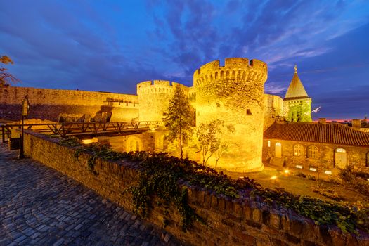 Belgrade fortress at night, Belgrade Serbia