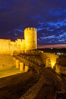 Belgrade fortress and Kalemegdan park at night