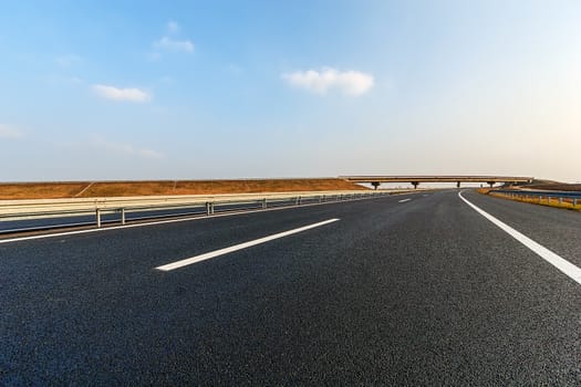 New asphalt road and bridge