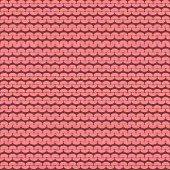 Seamless knitted background. Knitted realistic seamless pattern of pink color. Reverse side.