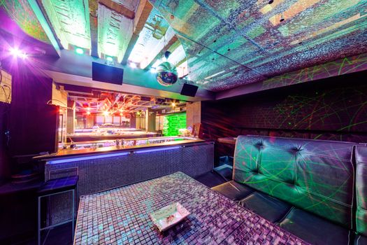 Interior of  night club with vivid colors