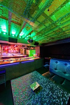 Interior of  night club with vivid colors