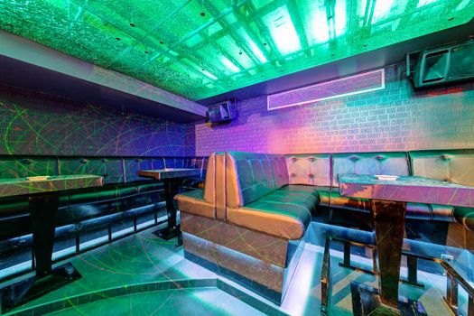 Interior of  night club with vivid colors