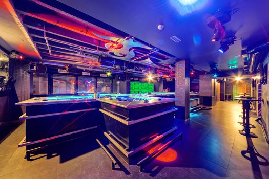 Interior of  night club with vivid colors