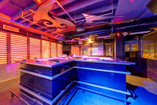 Interior of  night club with vivid colors