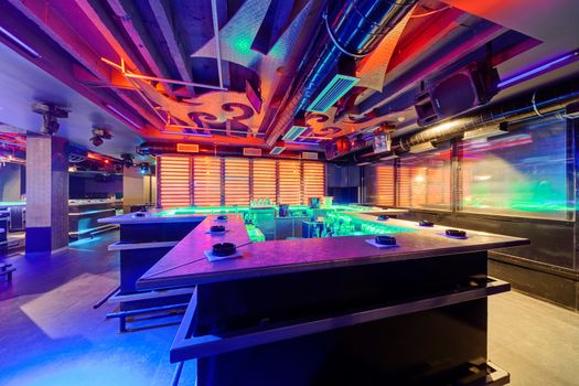 Interior of  night club with vivid colors