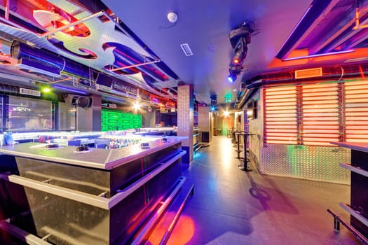 Interior of  night club with vivid colors