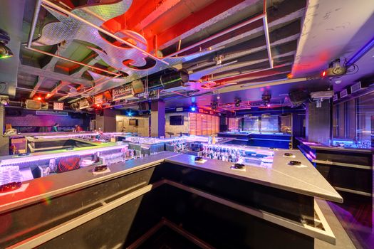 Interior of  night club with vivid colors