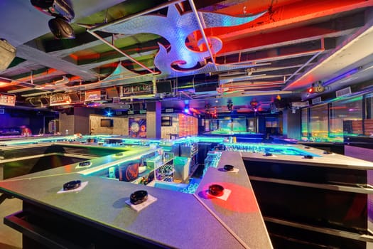 Interior of  night club with vivid colors