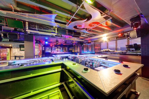 Interior of  night club with vivid colors