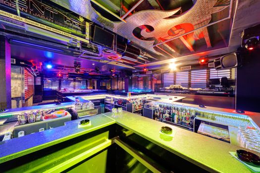 Interior of  night club with vivid colors