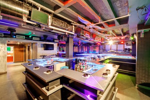 Interior of  night club with vivid colors