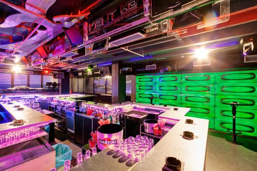 Interior of  night club with vivid colors