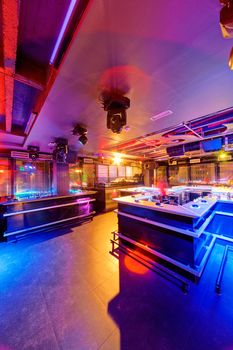 Interior of  night club with vivid colors