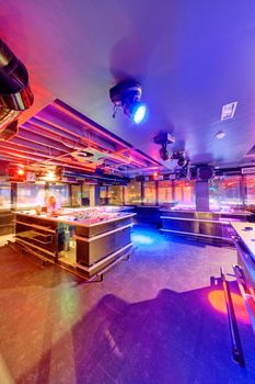 Interior of  night club with vivid colors