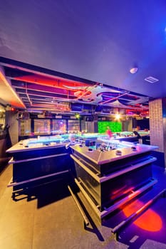 Interior of  night club with vivid colors