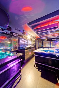 Interior of  night club with vivid colors