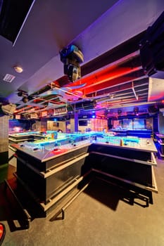 Interior of  night club with vivid colors