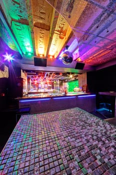 Interior of  night club with vivid colors