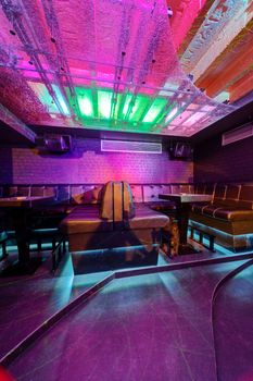 Interior of  night club with vivid colors