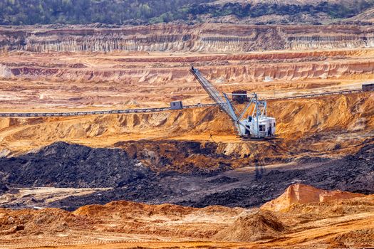 open miming pit with heavy machinery