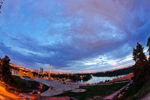 Belgrade fortress at night, Belgrade Serbia