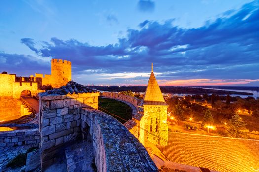 Belgrade fortress at night, Belgrade Serbia