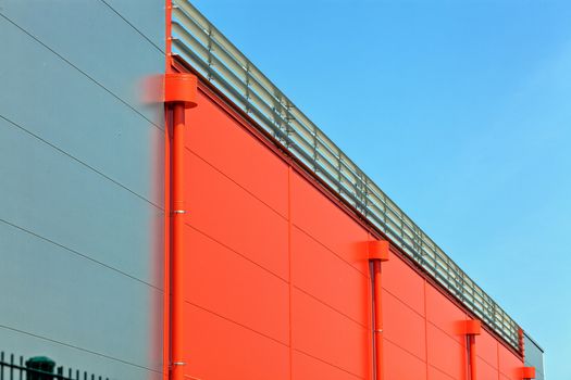 Details of aluminum facade and aluminum panels