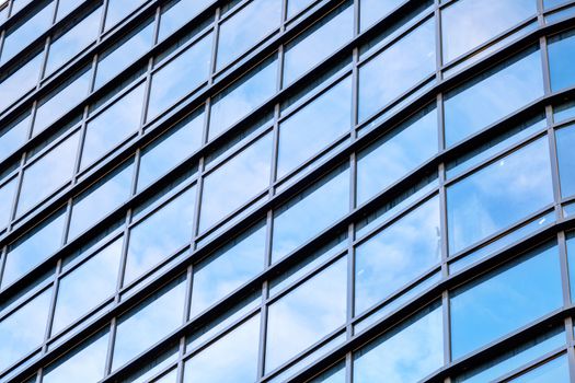 Detail of modern building  glass facade with reflections
