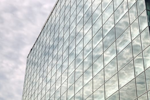 Detail of modern building  glass facade with reflections