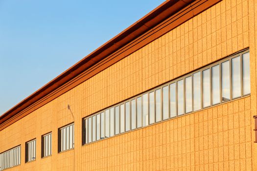 Exterior of industrial building on a sunny day