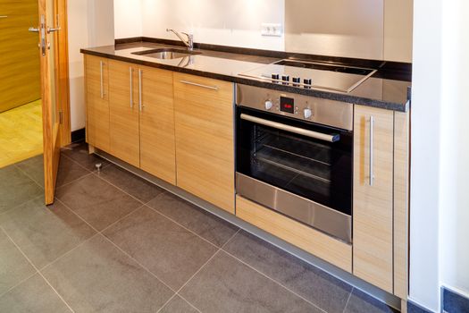 modern kitchen interior with sink and appliances