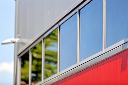 Details of aluminum facade and aluminum panels