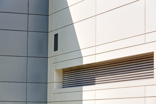 details of aluminum facade and aluminum panels